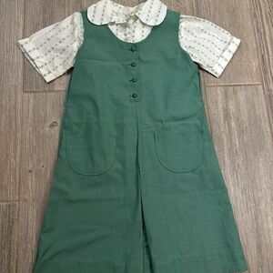 Vintage Authentic Official Girl Scout Junior Uniform Blouse Shirt& Dress Size 12